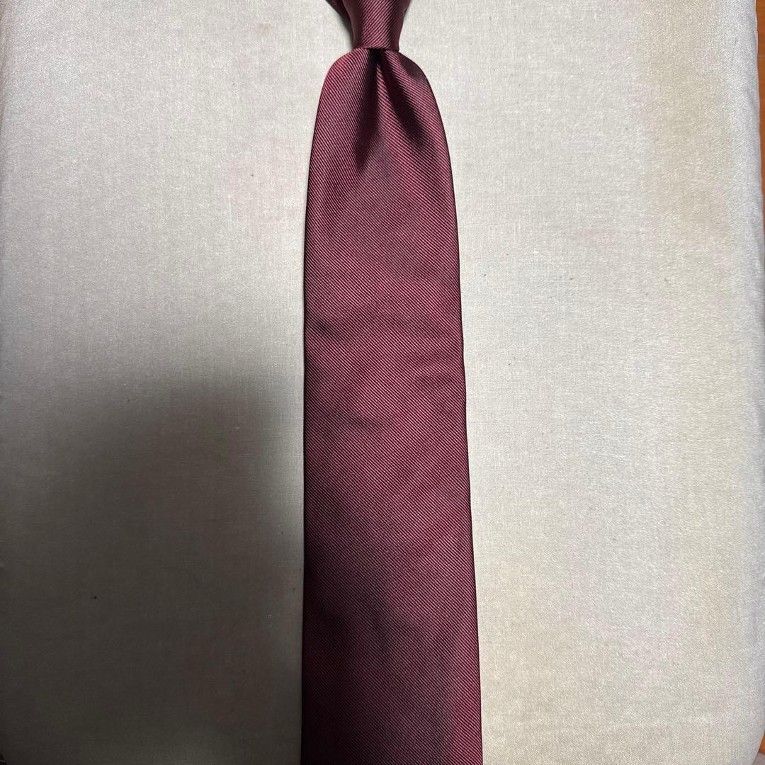 ジョンコンフォート レップソリッドタイ（ワインレッド無地）