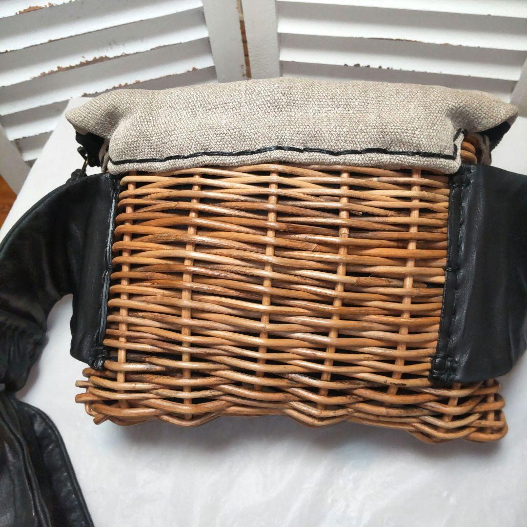 か　ebagosエバゴス　かごボディーバッグ ブラック