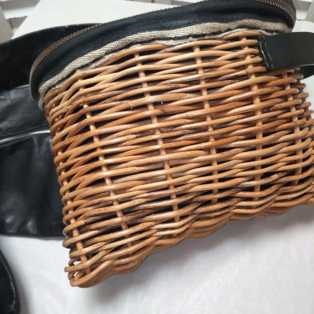 か　ebagosエバゴス　かごボディーバッグ ブラック