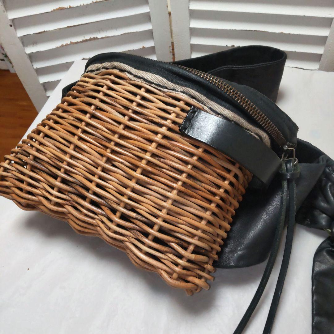 か　ebagosエバゴス　かごボディーバッグ ブラック