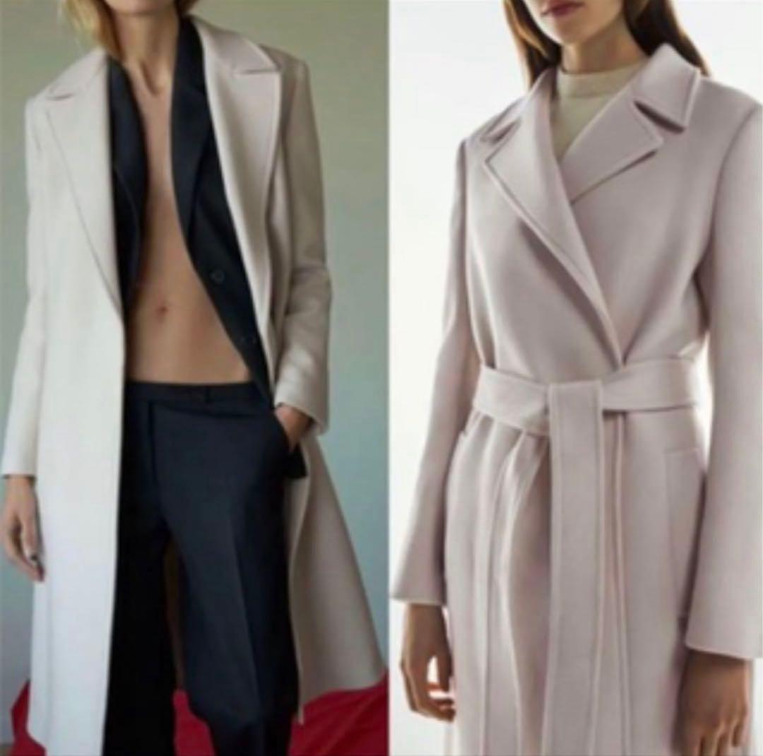 ZARA MANTECO ベルト付きウール混コート