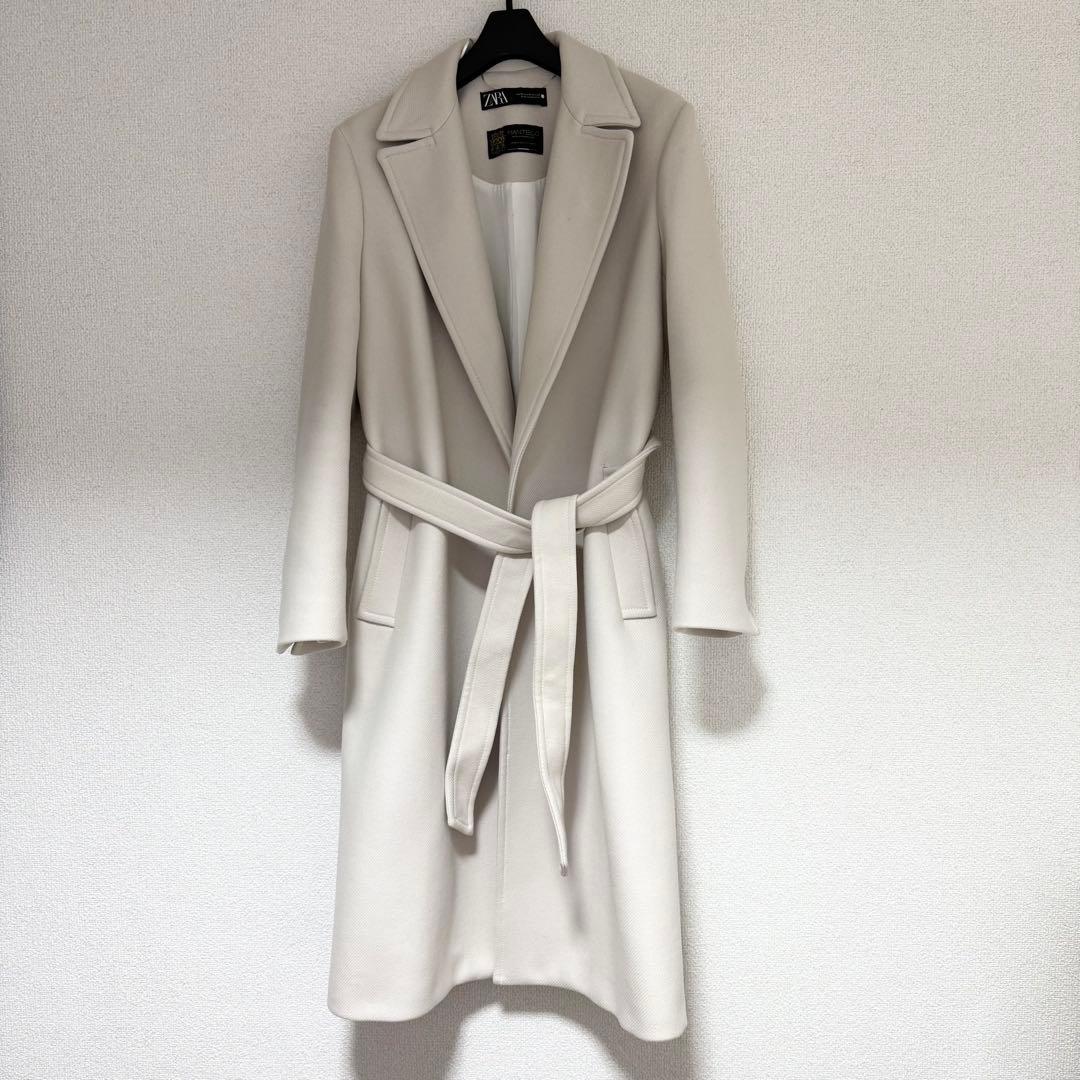 ZARA MANTECO ベルト付きウール混コート