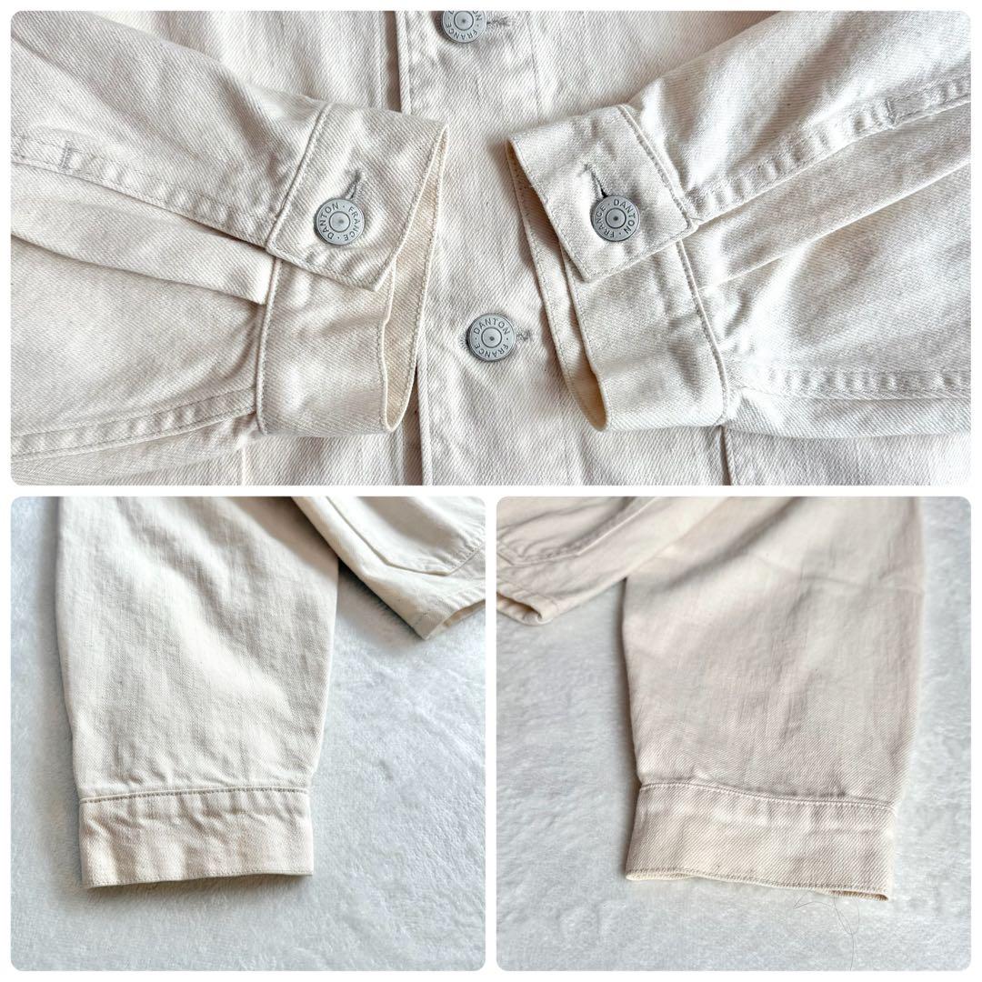 美品✨DANTON コットンツイル ノーカラージャケット 生成り 日本製