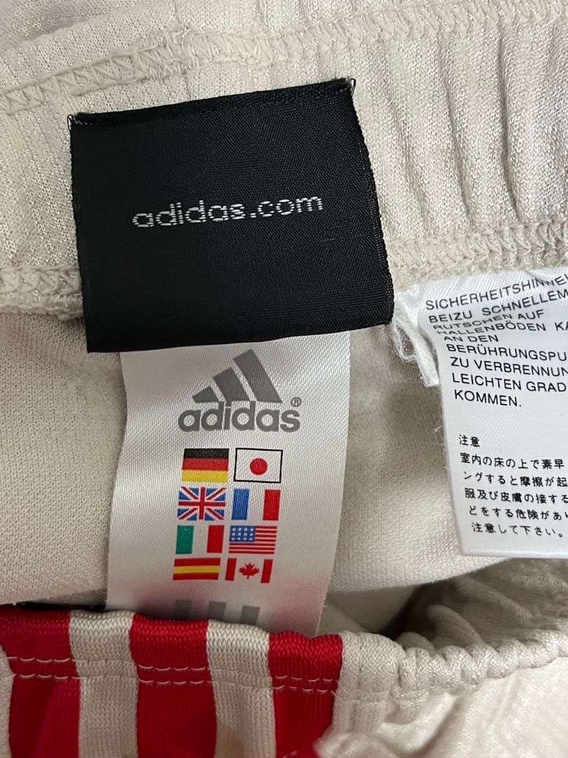 adidas アディダス ジャージ 上下セット ホワイト×レッド Mセットアップ