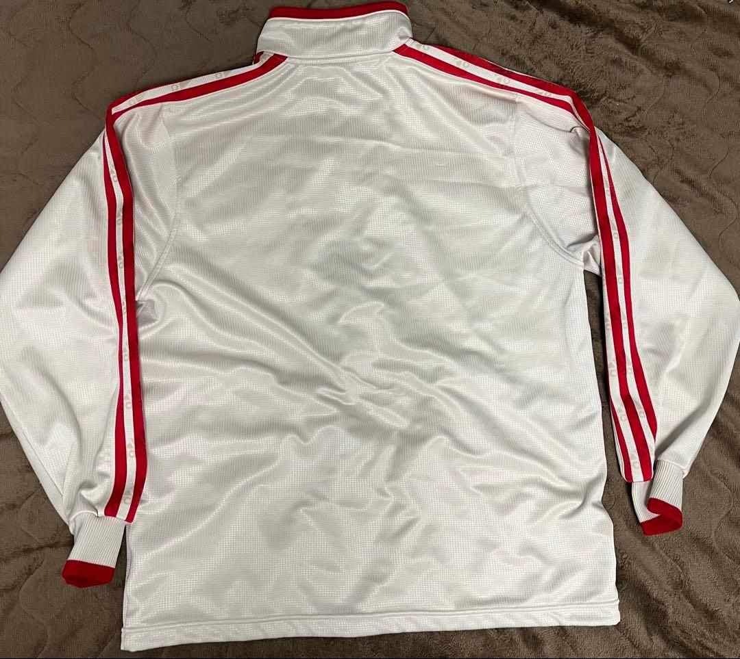 adidas アディダス ジャージ 上下セット ホワイト×レッド Mセットアップ