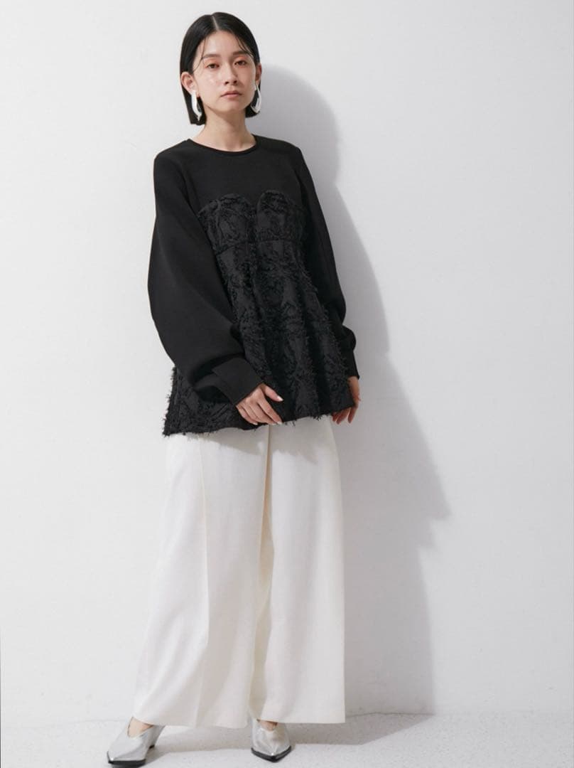 アダムエロペ・オケージョン・洗える・ジャカードビスチェコンビプルオーバー