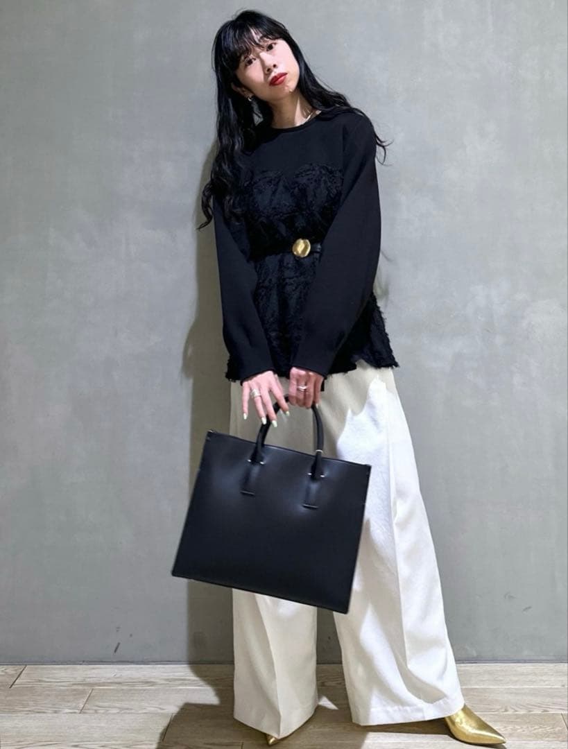 アダムエロペ・オケージョン・洗える・ジャカードビスチェコンビプルオーバー