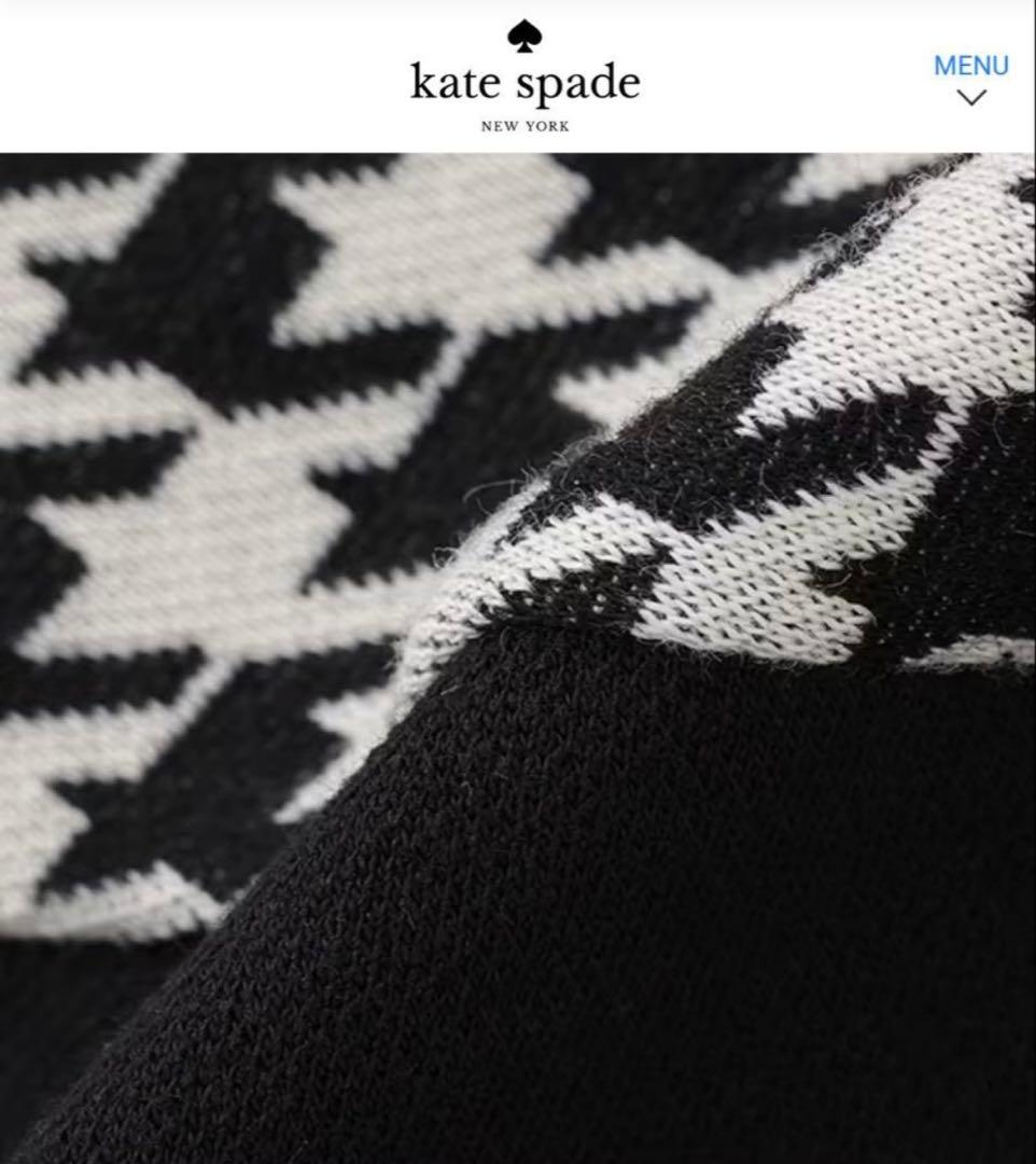 【ケイトスペード】150 ❤︎新品未使用❤︎ 千鳥フードワンピース 黒