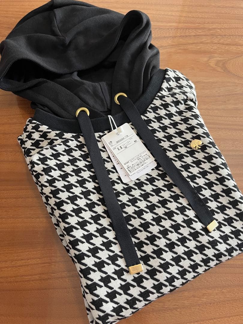 【ケイトスペード】150 ❤︎新品未使用❤︎ 千鳥フードワンピース 黒