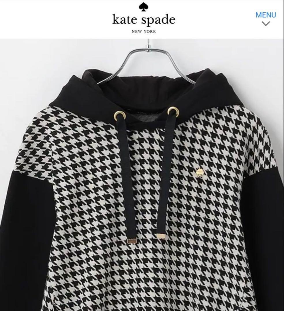 【ケイトスペード】150 ❤︎新品未使用❤︎ 千鳥フードワンピース 黒