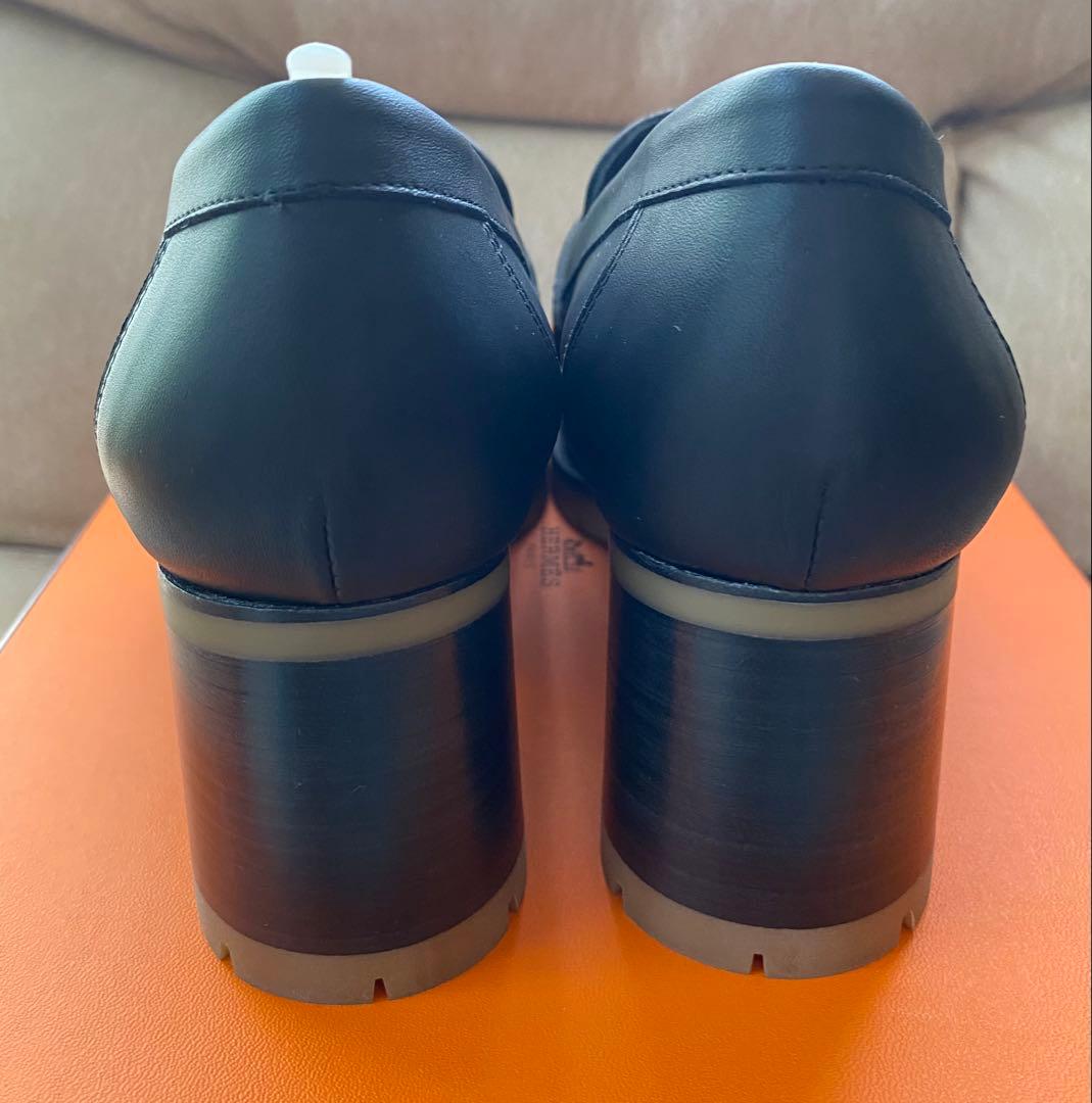 HERMESパンプス《フォック》60黒シルバー金具新品未使用