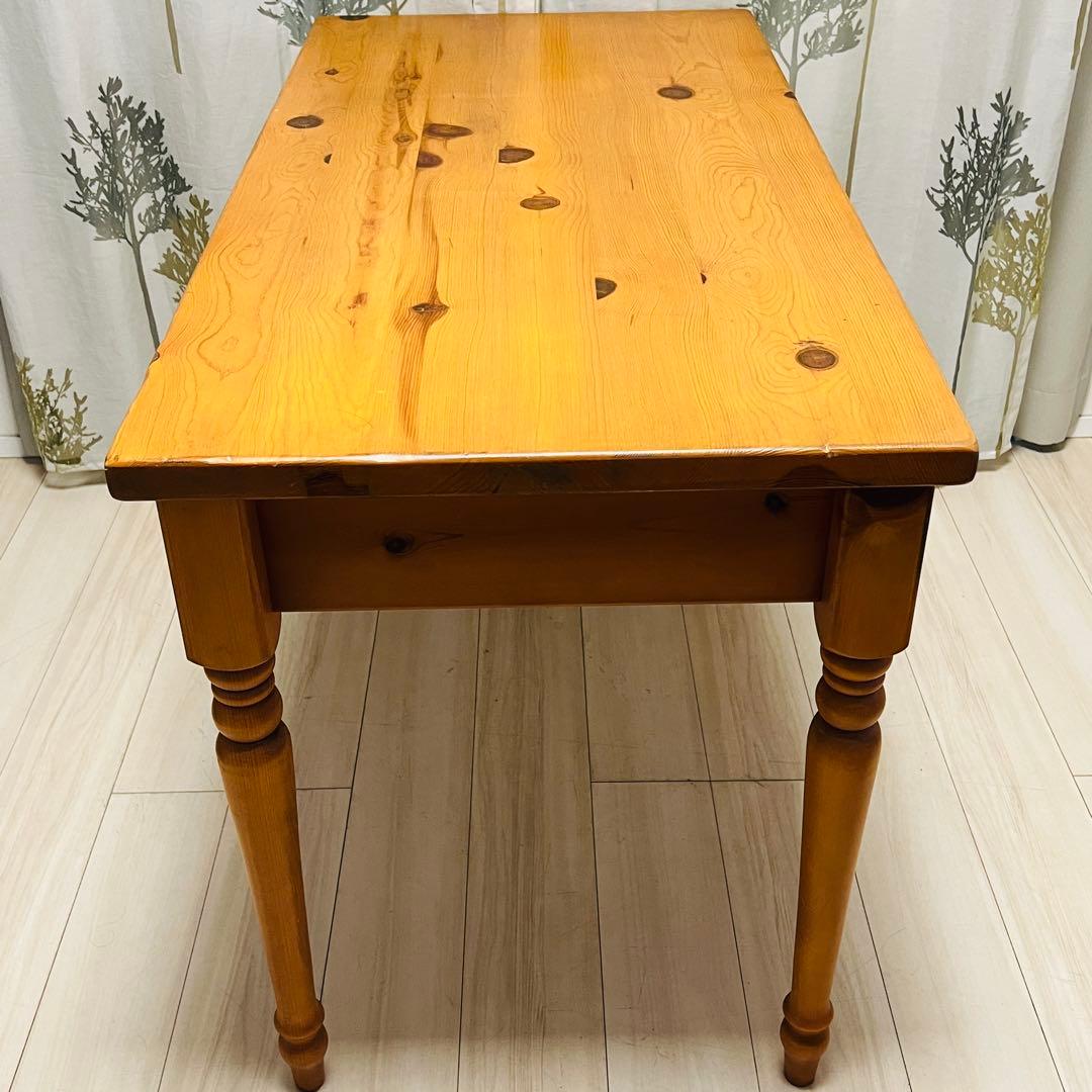 アンティーク風 木製デスク キーボードスライダー付き 学習机 PCデスク