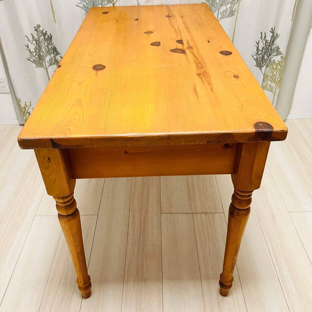 アンティーク風 木製デスク キーボードスライダー付き 学習机 PCデスク