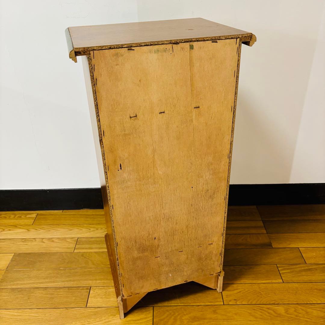 【サイドチェスト】イタリア　木製　象嵌細工　収納　引出　花台　飾り台　インテリア