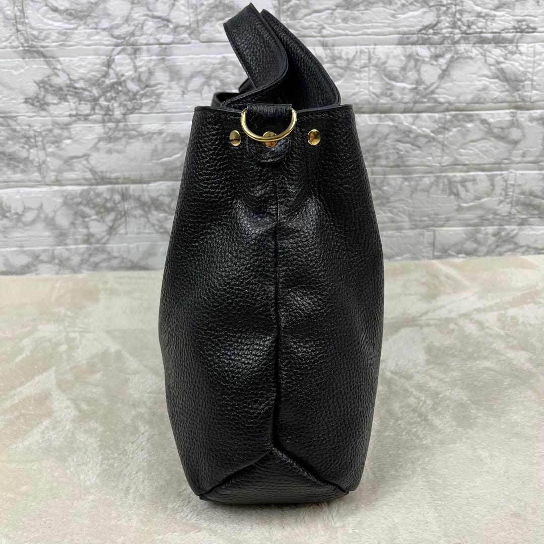 【極美品】 ATAO アタオ エルヴィ 2way ショルダーバッグ 黒 レザー