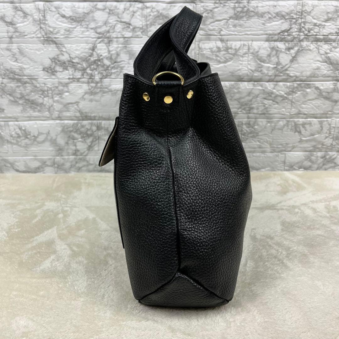 【極美品】 ATAO アタオ エルヴィ 2way ショルダーバッグ 黒 レザー