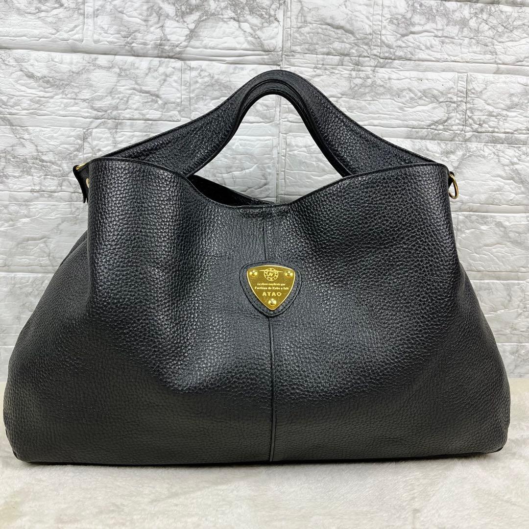 【極美品】 ATAO アタオ エルヴィ 2way ショルダーバッグ 黒 レザー