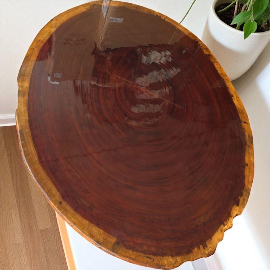 花梨✨一枚板テーブル 高級無垢材 ローテーブル 座卓 和モダン 天然木 鏡面仕上