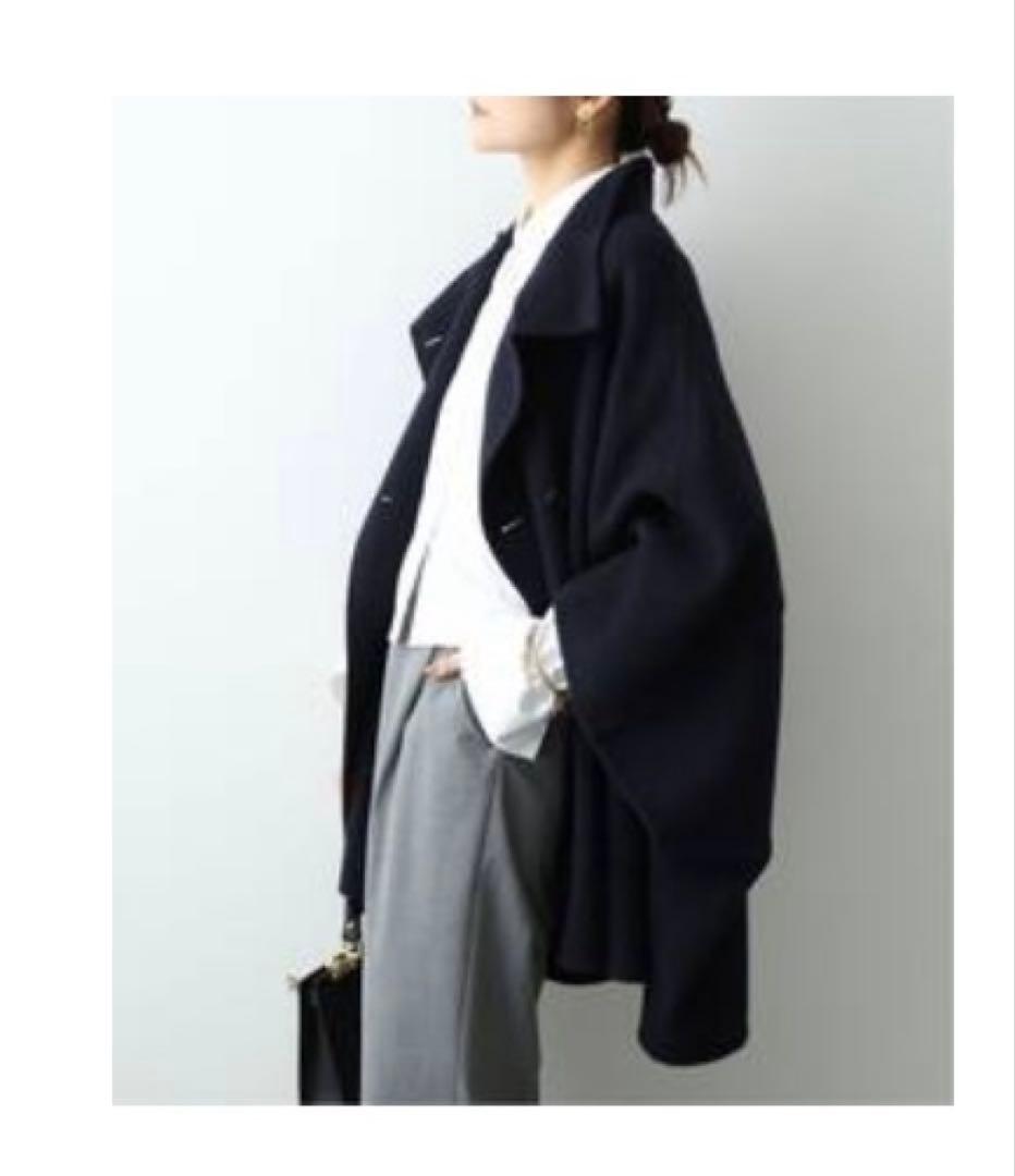 SLOBE IENAスタンドカラーダブルフェイスポンチョ