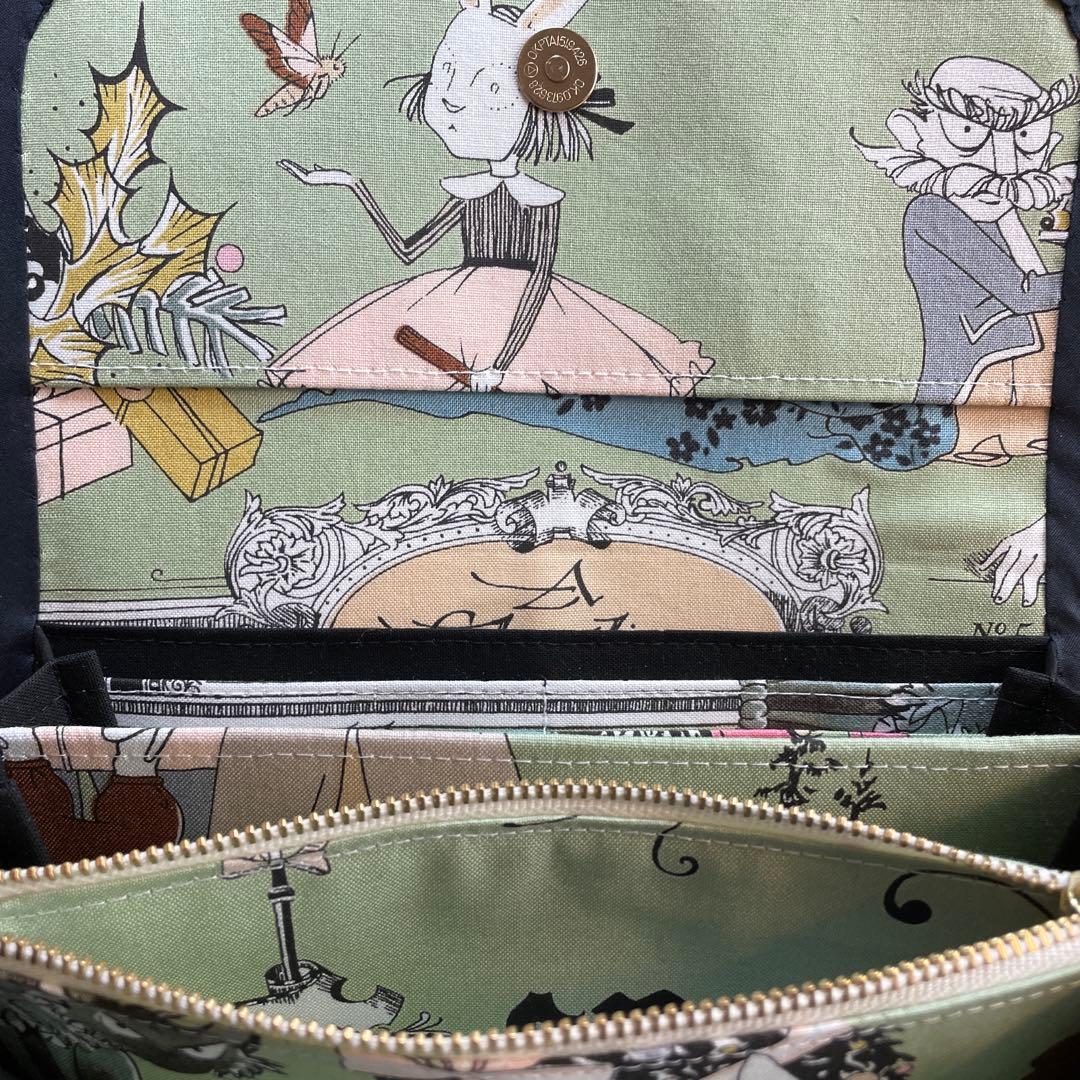 長財布　やりくり財布　ハンドメイド　アレキサンダーヘンリー　激レア生地