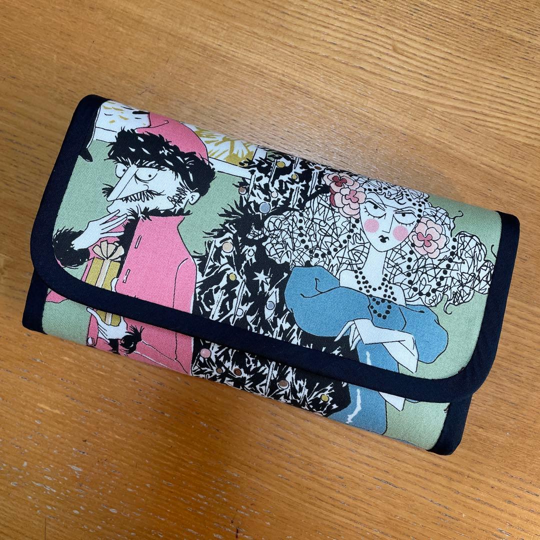 長財布　やりくり財布　ハンドメイド　アレキサンダーヘンリー　激レア生地