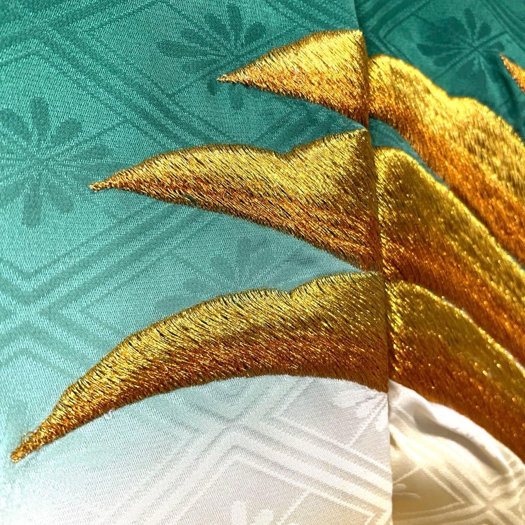 □男児正絹　お宮参り、祝着、産着　鷹総刺繍柄