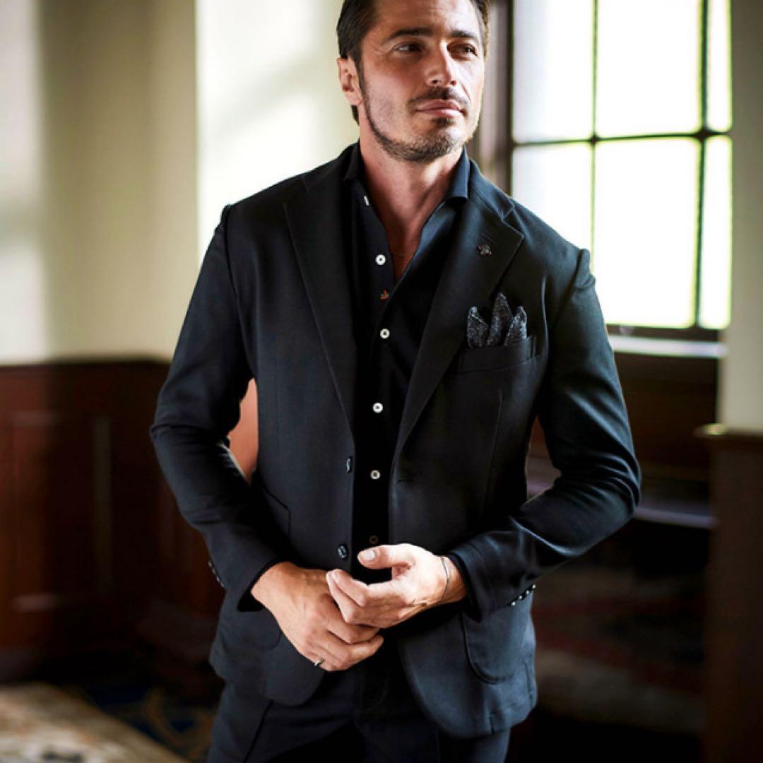 g-stage 吸湿発熱素材 ソフトサーモ ストレッチ スーツ　ネイビー　46