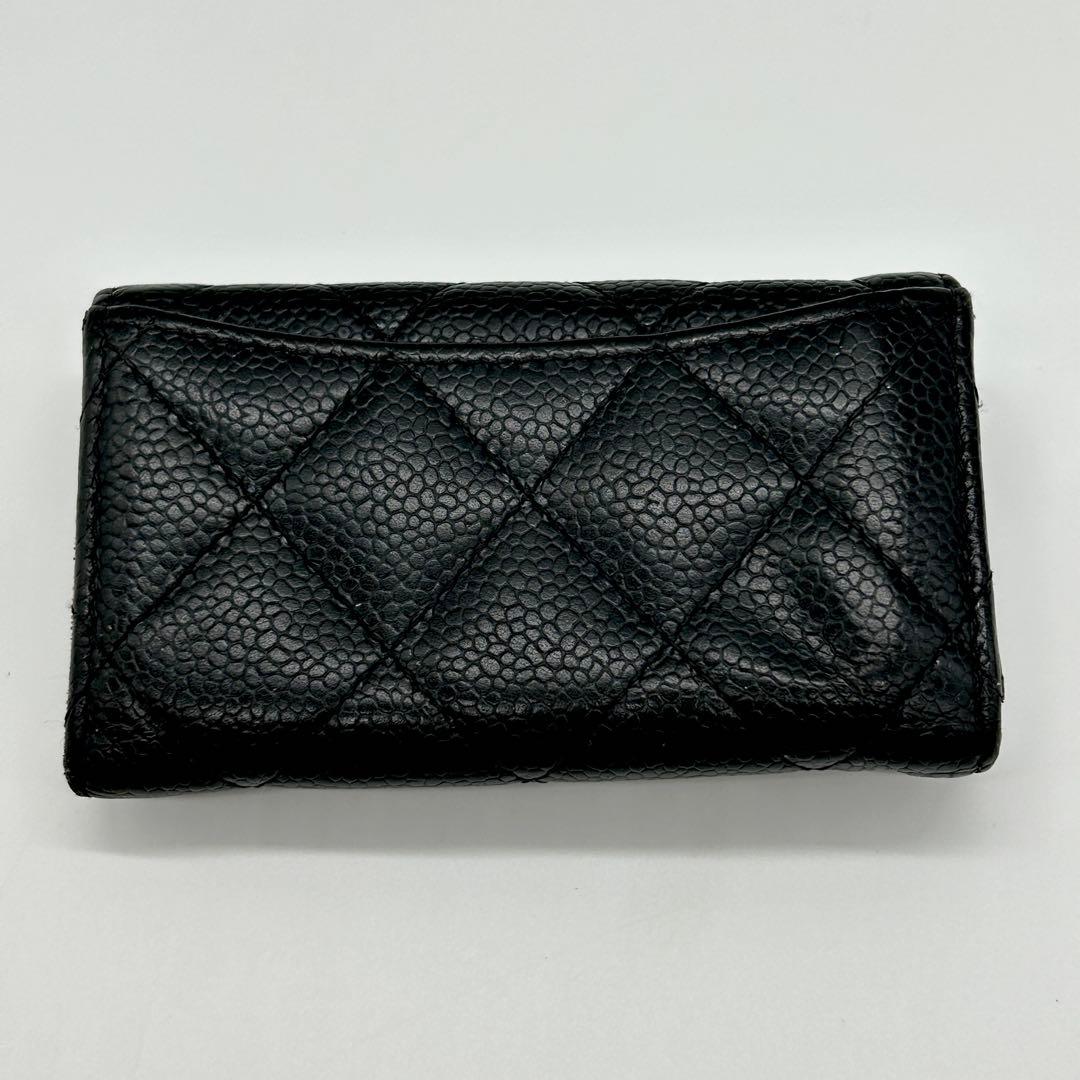 美品 CHANEL シャネル キャビアスキン レザー 6連 キーケース