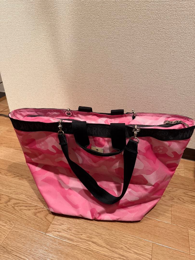 マークアンドロナ　ピンク迷彩ゴルフバッグ&ボストンバック　used品