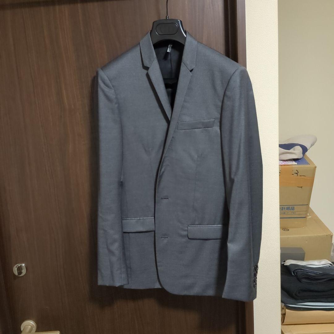 diorディオールグレー シングルブレスト スーツジャケット44
