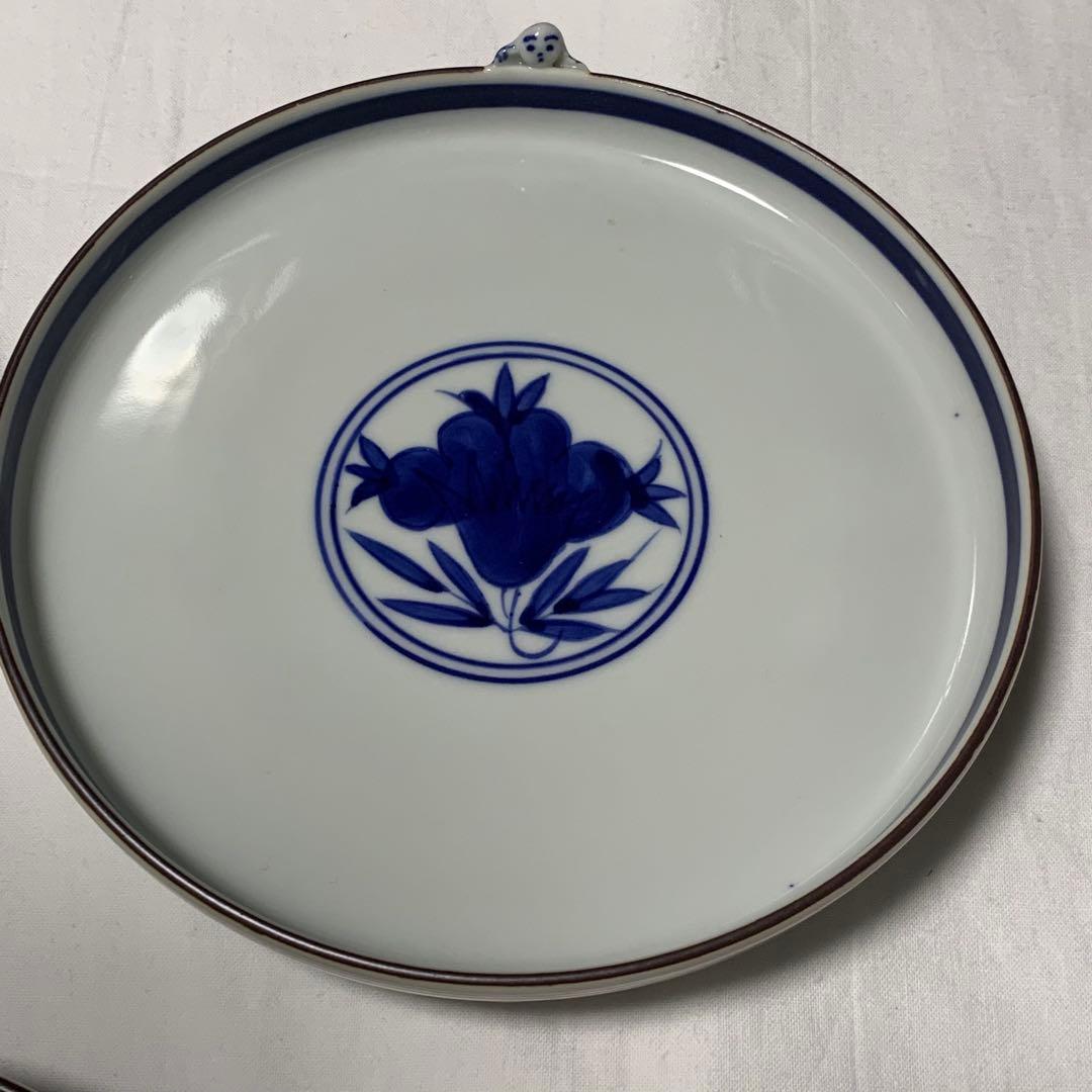 京焼 清水焼 二方花一閑人 銘々皿 5枚組 未使用