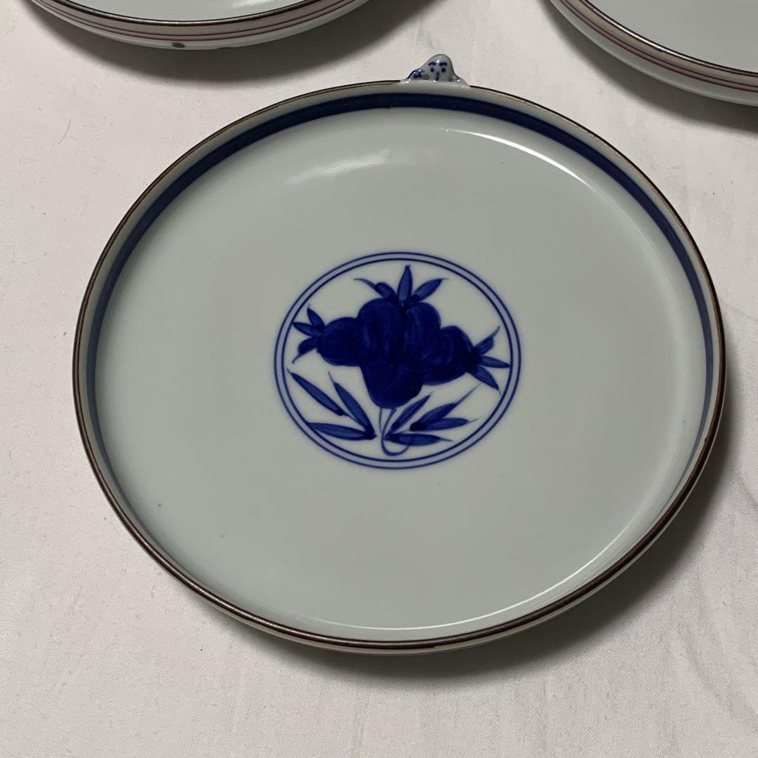 京焼 清水焼 二方花一閑人 銘々皿 5枚組 未使用