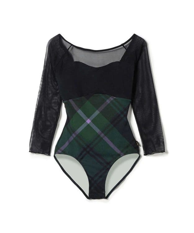 チャコット　チェック柄　ジョシュア エリス　七分袖レオタード
