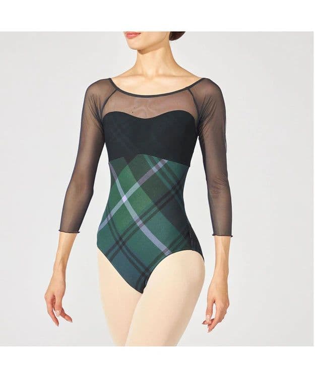 チャコット　チェック柄　ジョシュア エリス　七分袖レオタード