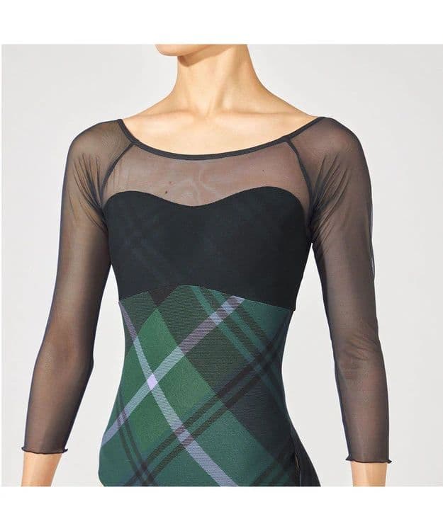 チャコット　チェック柄　ジョシュア エリス　七分袖レオタード