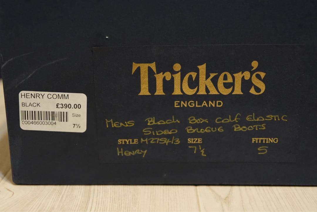 Tricker's M2754 HENRY サイドゴア　ブーツ　トリッカーズ