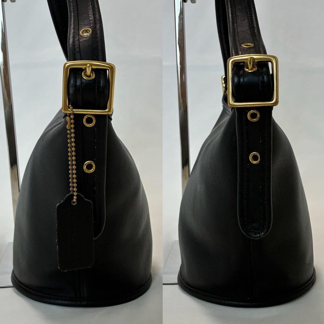 【美品】オールドコーチ 9019 バケツバッグ ショルダーバッグ レザー 黒