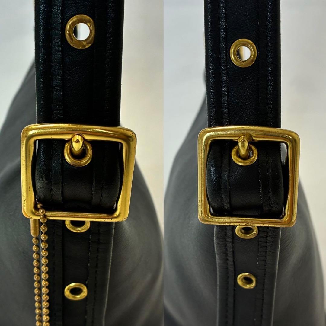 【美品】オールドコーチ 9019 バケツバッグ ショルダーバッグ レザー 黒