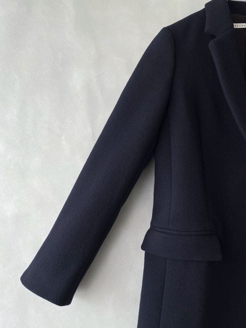 美品✨エストネーション　22AW ウール　ミドル丈　チェスターコート　36 紺