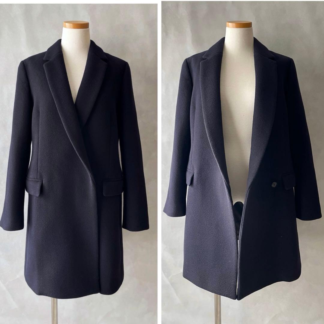 美品✨エストネーション　22AW ウール　ミドル丈　チェスターコート　36 紺