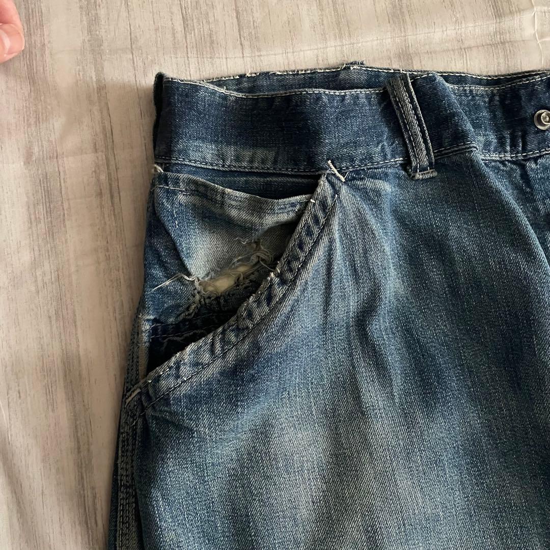 50s デニム ペインターパンツ ドーナツボタン