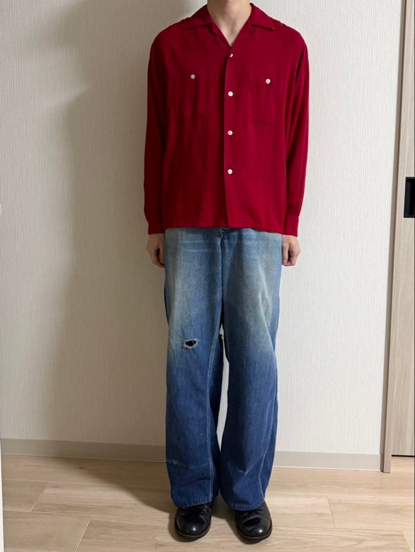 50s デニム ペインターパンツ ドーナツボタン