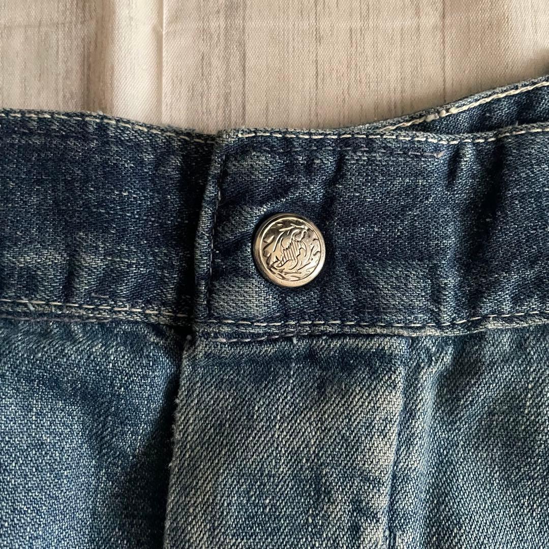 50s デニム ペインターパンツ ドーナツボタン