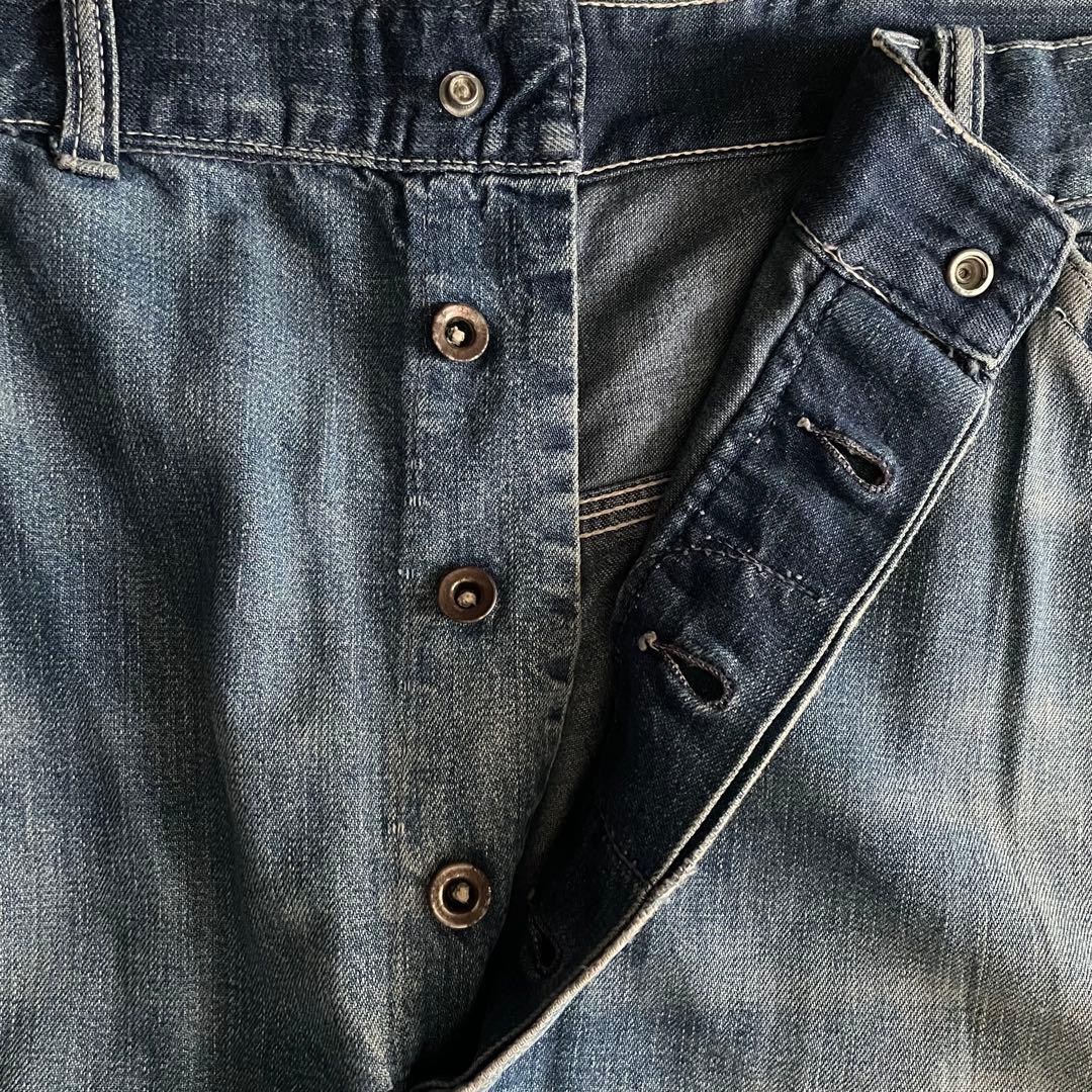 50s デニム ペインターパンツ ドーナツボタン