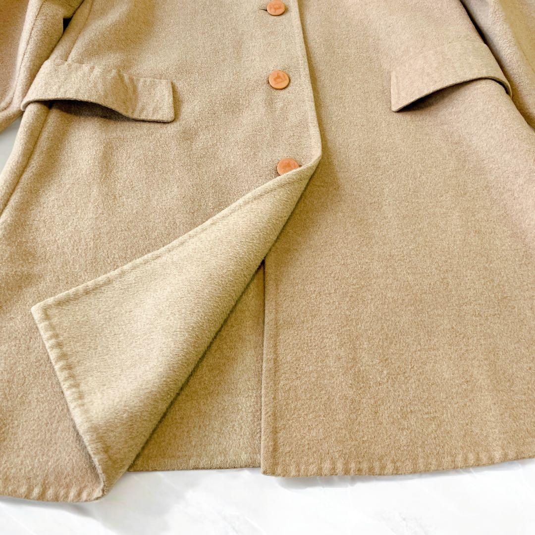 エルメス　HERMES カシミヤ100% 　茶色　　コート　馬車　L〜XLロング