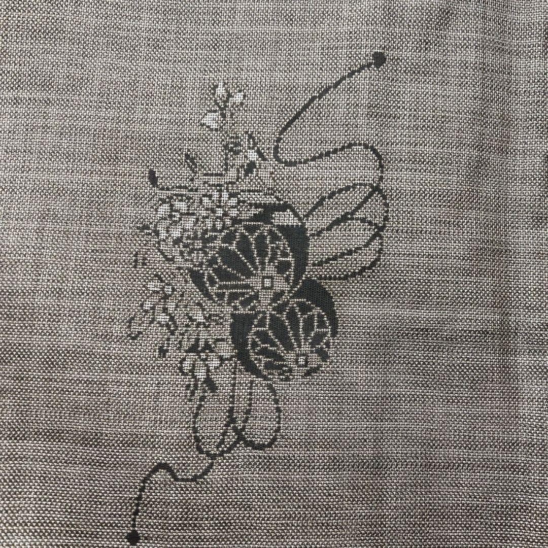 大島紬　小紋　泥染　鞠　水引　花模様　着物　015b p