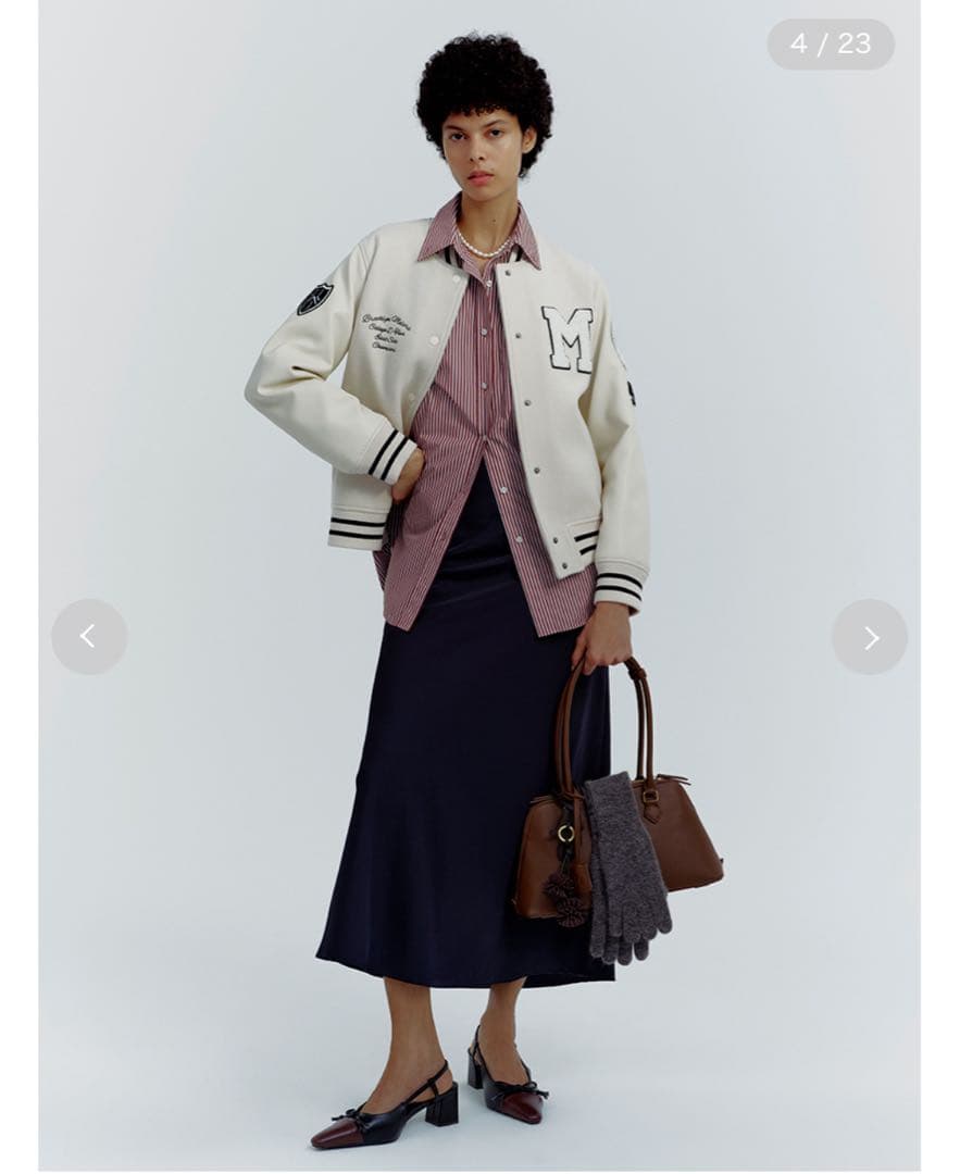 milaowen ワッペンスタジアムジャンバー