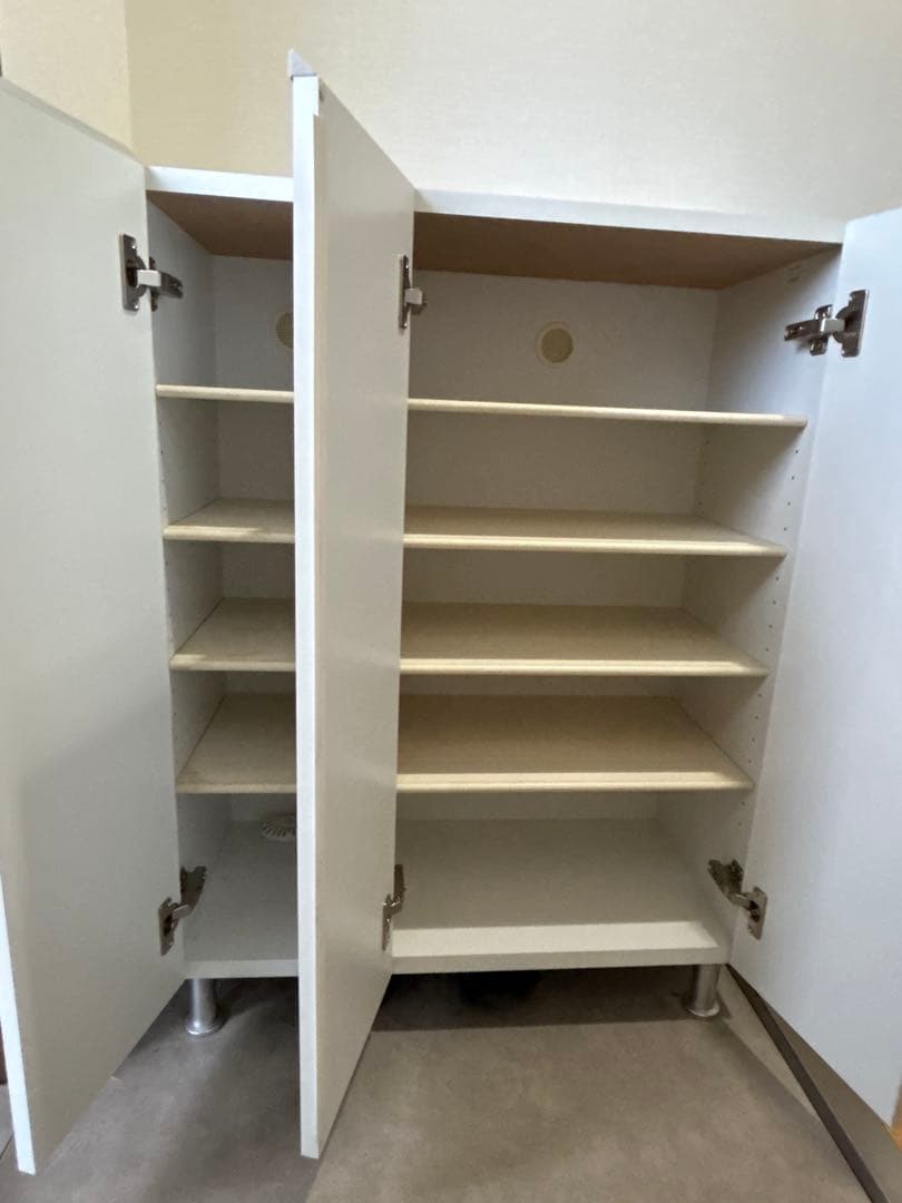 大川家具　シューズボックス　靴箱　鏡面ホワイト　ニトリ　幅75