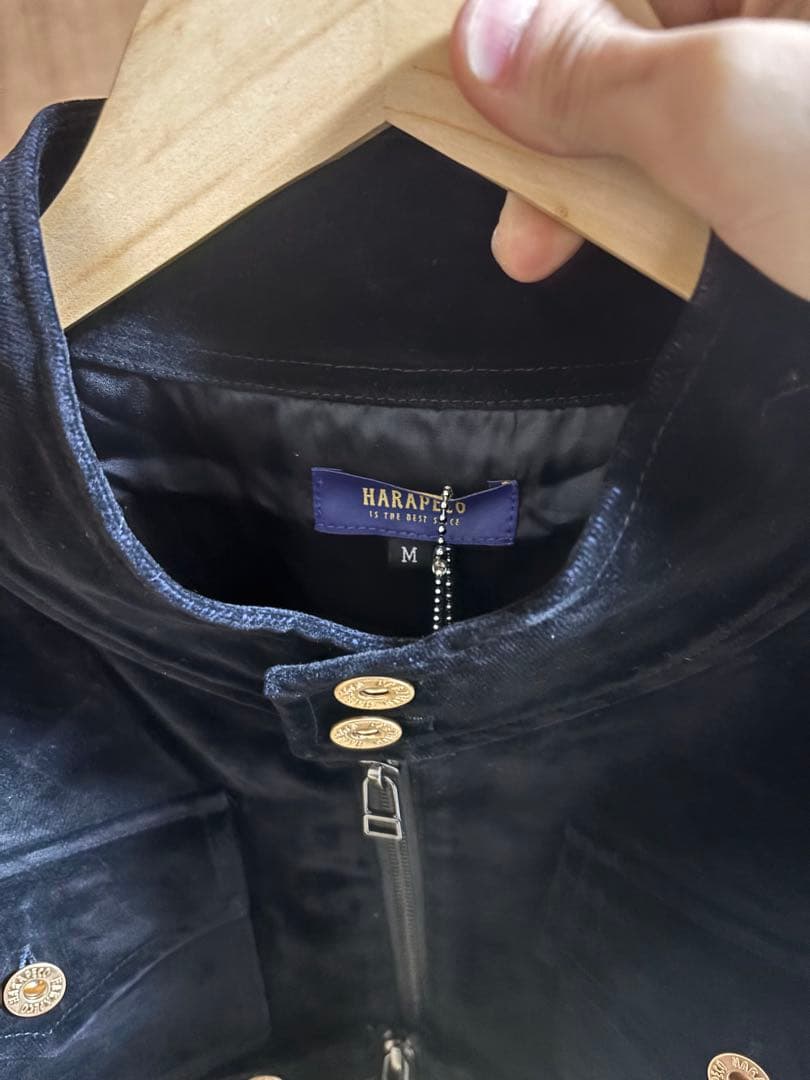 ジャケット・アウター harapeco ButtonDesign Velour DenimJacket