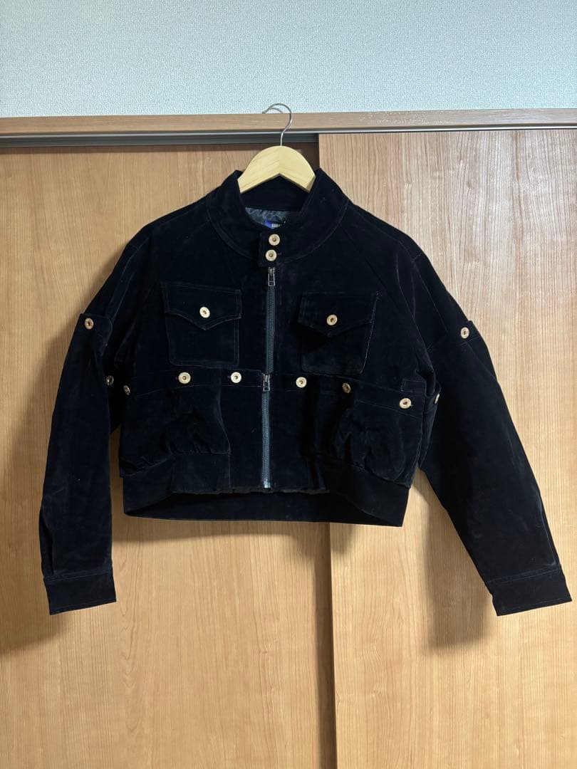 ジャケット・アウター harapeco ButtonDesign Velour DenimJacket